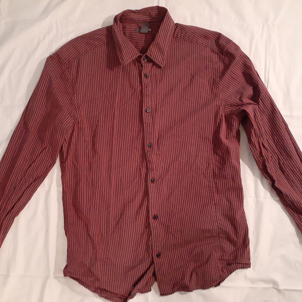 H&M | Striped Pink Dress Shirt Adult L